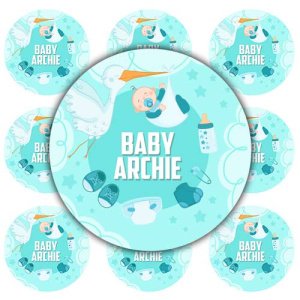 Baby Boy Name Cupcake Topper