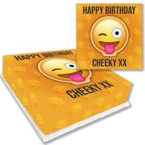 Cheeky Tongue Out Emoji Birthday Cake