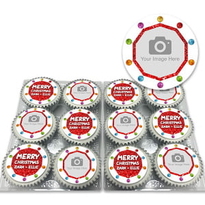 Christmas Baubles Photo Cupcakes