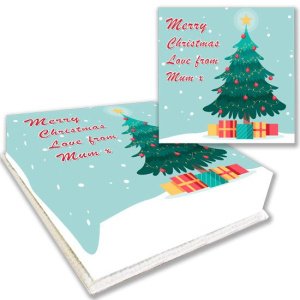 Christmas Tree Message Cake