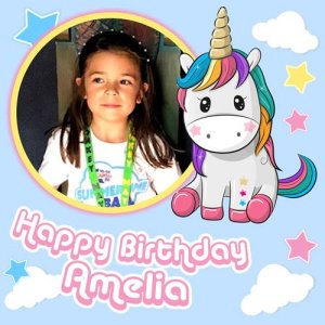 Cute Unicorn Edible Photo Cake Topper