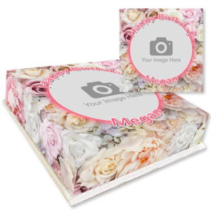 Floral photo cake