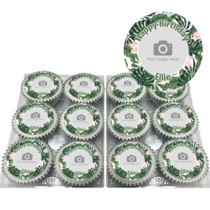 Green Flowers Cupcakes