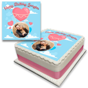 Love Heart Balloon Photo Cake
