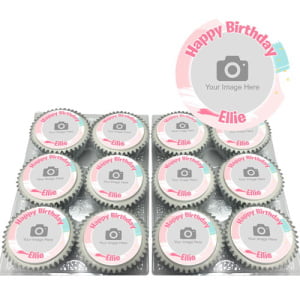 Pink Brush Cupcakes