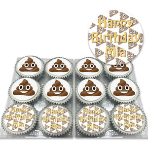 Poop Emoji Birthday Cupcakes