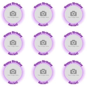 Purple Glow Cupcake Topper