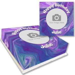 Purple Marble Photo Cake