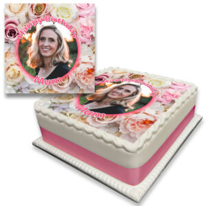 Rose Background Photo Cake