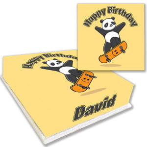 Skating Panda Birthday Cake