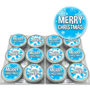 Snowflake Message Cupcakes