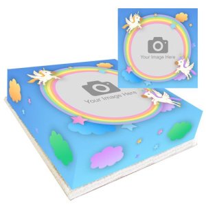 Unicorn Rainbow Photo Cake