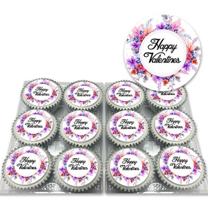 Valentines Day Flowers Cupcakes Image
