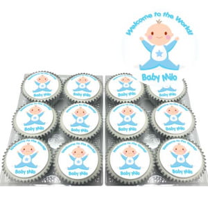 Welcome Baby Boy Cupcakes