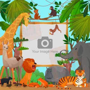 Wild Animal Photo Cake Topper