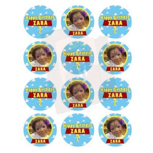 blue clouds cupcake toppers