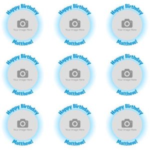 blue glow cupcake topper