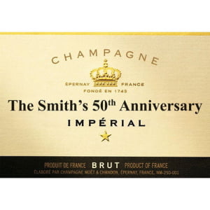 champagne bottle edible label