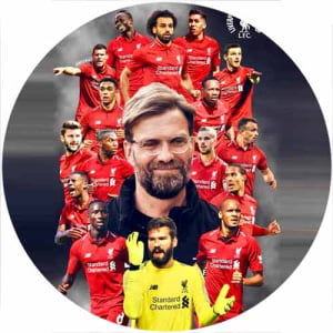 liverpool players round cake topper