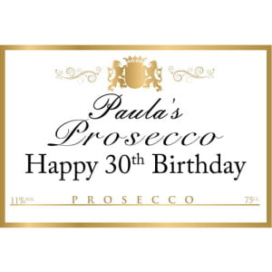 personalised edible prosecco label