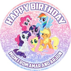 pony cake topper with message