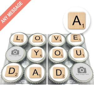 scrabble cupcakes