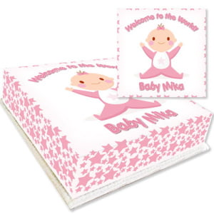 welcome baby girl cake