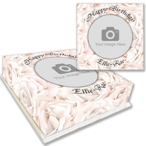 white rose photo cake